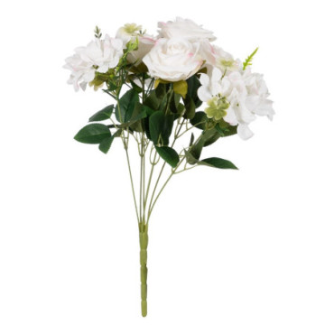 Bouquet Roses Blanc Pvc - Tissulaire 43cm