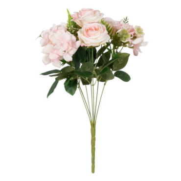 Bouquet Roses Rose Pvc - Tissulaire 43cm