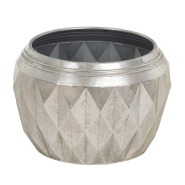 Cache-Pot Argent Métal Décoration 37,50x37,50x25,50cm