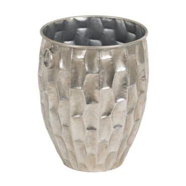 Cache-Pot Argent Métal Décoration 39x39x51cm