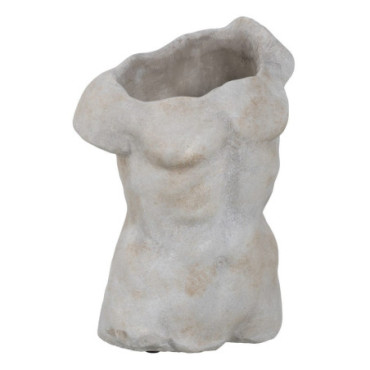 Cache-Pot Bust Gris Ciment Décoration 20,50x13x29cm