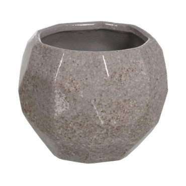 Cache-Pot Gris Céramique Décoration 25x25x20cm