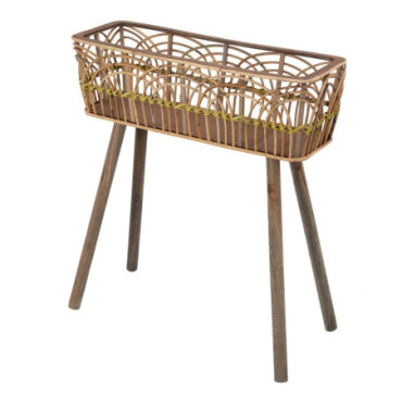 Cache-Pot Naturel Bois / Bambou 60x21x68cm