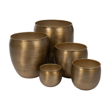 Cache-Pot Or Vieux Métal Décoration 48,90x48,90x48,9 Set de 5