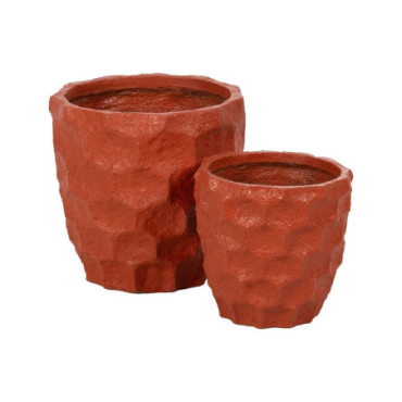 Cache-Pot Terracotta Ciment 41x41x39,60cm Set de 2