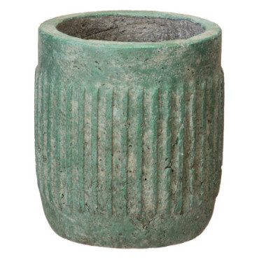 Cache-Pot Turquoise Ciment Décoration 16x16x17,50cm