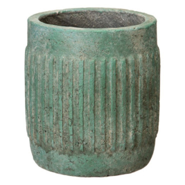 Cache-Pot Turquoise Ciment Décoration 20x20x21,50cm