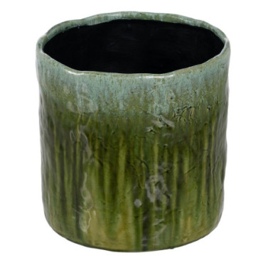 Cache-Pot Vert Céramique Décoration 31x31x31cm