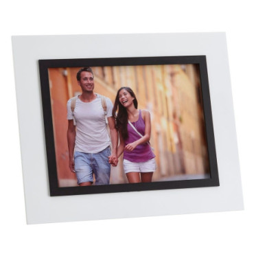 Cadre Phot 20X15 Blanc Dm Bois - Verre 27x1,50x22cm