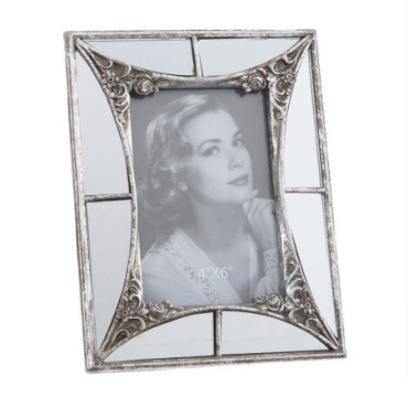 Cadre Photos 10X15 Miroir Argent 17x2,10x22cm