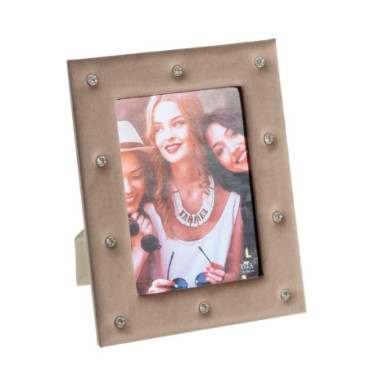 Cadre Photos 13X18 Beige Velours 19,30x1x24,30cm