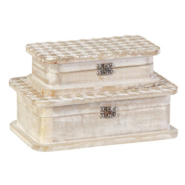 Boites Naturel - Blanc 28x18x9,50cm Set de 2