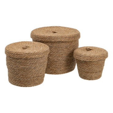 Boites Naturel Fibre Naturelle 28x28x36cm Set de 3