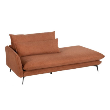 Canapé Chaise Longue Marron Tissu - Metal 210x100x90cm