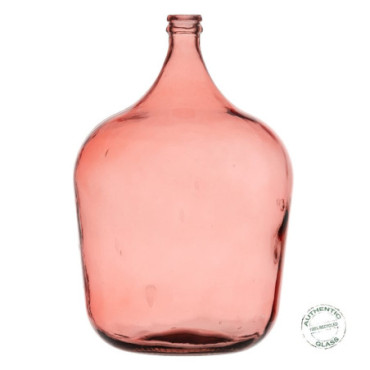 Carafon Rose Verre Recycle Décoration 36,50x36,50x56cm