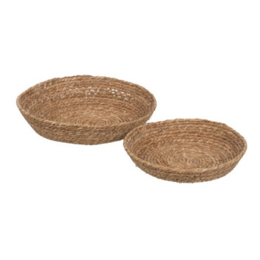 Centre de Table Fibre Naturelle 31x31x7cm Set de 2