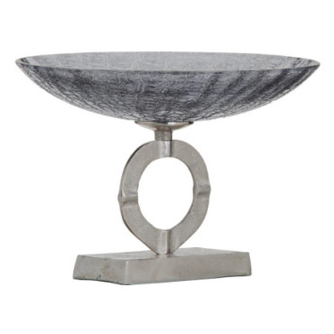 Centre de Table Gris - Plata Cristal - Métal 33x33x24cm