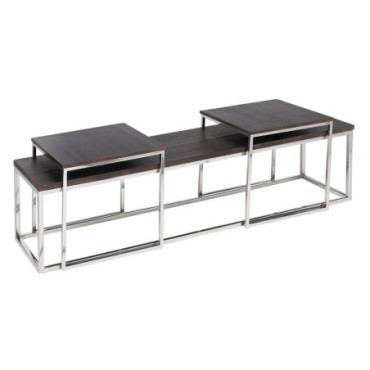 Centre de table Marron - Argent 152x38,50x38,50cm Set de 3