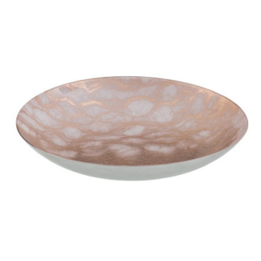 Centre de Table Plateau Cuivre Rose Verre. 40x40cm