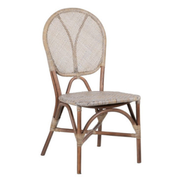 Chaise Beige - Marron Rattan 47x48x98,50cm