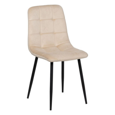 Chaise Beige Velours Contract 45x51x88,50cm