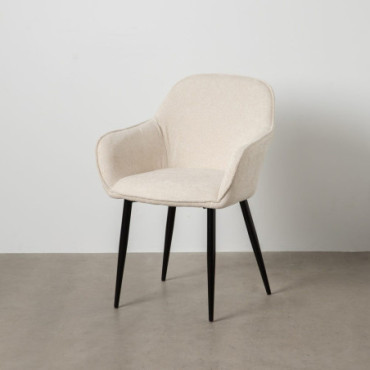 Chaise Blanc Tissu - Métal Contract 60x59x83cm