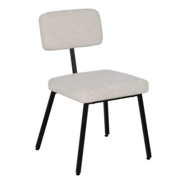 Chaise Blanc Tissu - Métal Décoration 42,50x55x77,50cm