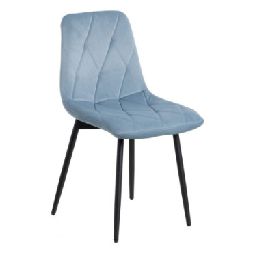 Chaise Bleu Glace Mdf - Métal 44x55x86cm