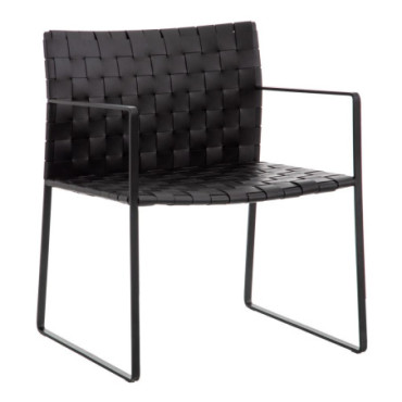 Chaise Con Brazo Noir Métal / Cuir 60,50x57,50x77cm