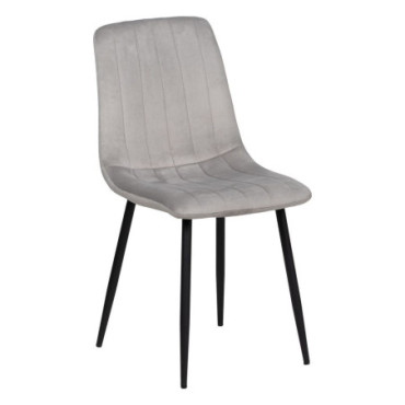 Chaise Gris Clair Velours Contract 45x51x88,50cm