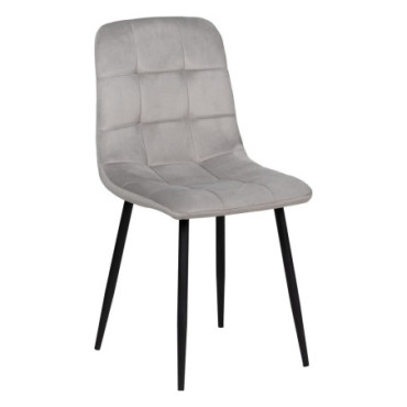 Chaise Gris Clair Velours Contract 45x51x88,50cm