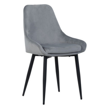 Chaise Gris Fer / Polyester Salon 50x58x85cm