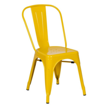 Chaise Jaune Métal Dallas Industriel 45x52,50x85cm