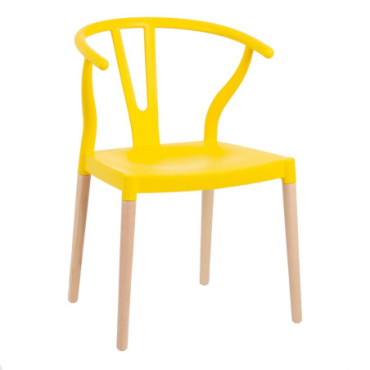 Chaise Jaune Pp - Bois 46x42x78,50cm