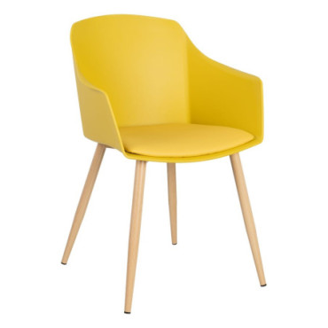 Chaise Jaune Pp/Metal 55x56x83cm