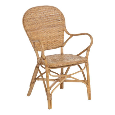 Chaise Les Bras Naturel Rattan Salon 57x62x90cm