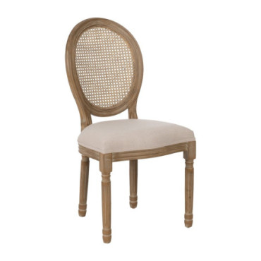 Chaise Naturel - Blanc Bois - Rattan Salon 44x46x95cm