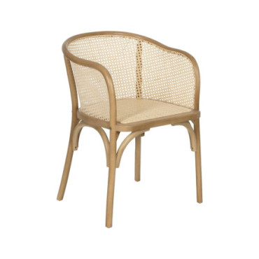 Chaise Naturel Bois - Rattan 56x58x77cm