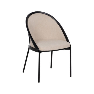 Chaise Noir - Blanc Acier / Plastique 54x47,50x82,30cm