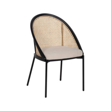 Chaise Noir - Naturel Acier / Plastique 54x49x82,30cm