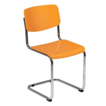 Chaise Orange Métal/Abs Salon 43,50x50x83cm