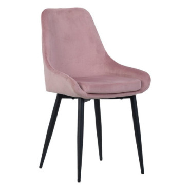 Chaise Rose Fer / Polyester Salon 50x58x85cm