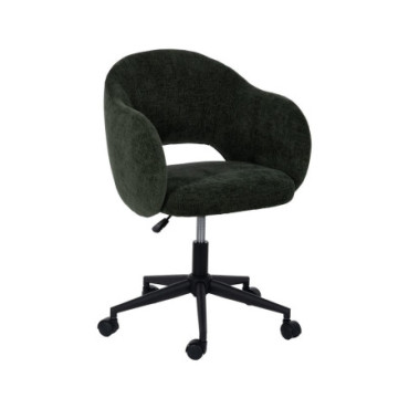 Chaise Roues Vert Étoffe Bureau 56x56x85cm