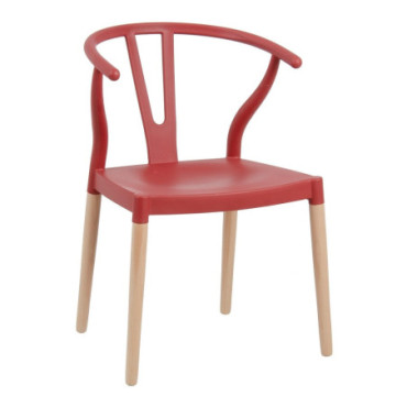 Chaise Rouge Pp - Bois 46x42x78,50cm