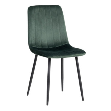 Chaise Velours Vert Foncé Salon 45x51x88,50cm