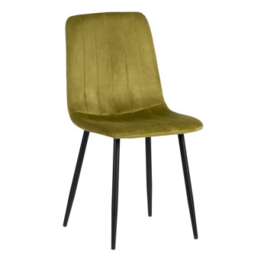 Chaise Velours Vert Olive Salon 45x51x88,50cm