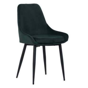 Chaise Vert Fer / Polyester Salon 50x58x85cm