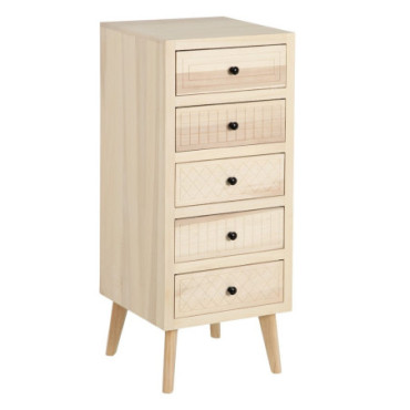 Chiffonnier Naturel Mdf - Bois Marie 42x40,20x100cm