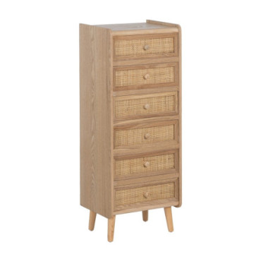 Chiffonnier Naturel Paulonia - Mdf Bois 40x30x104cm