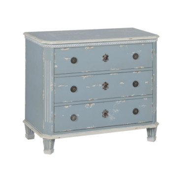 Commode Bleu Gris Bois 92x46x81cm